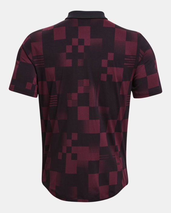 Men's Curry Printed Polo in Maroon image number 5